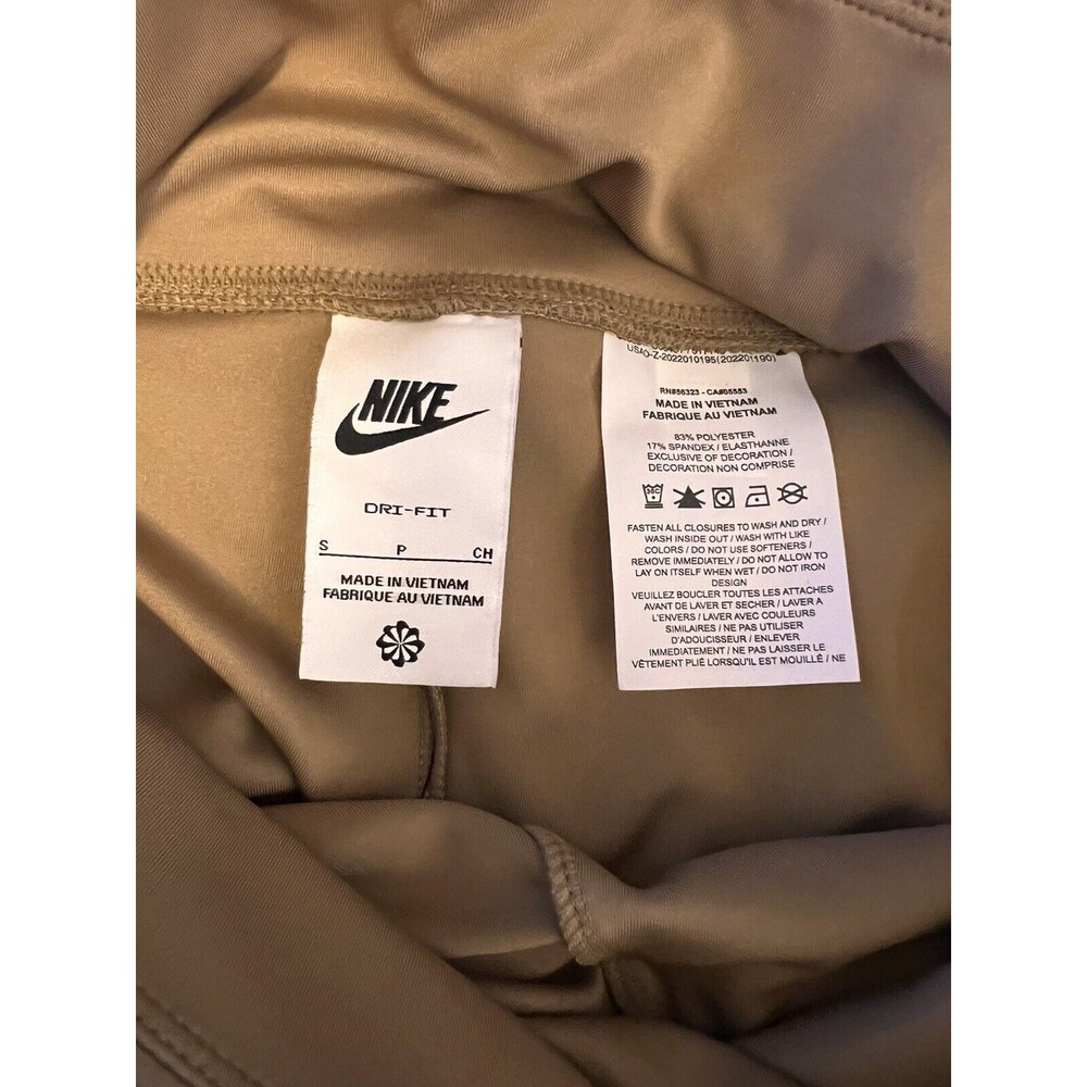 Nike Womens 8" Dark Driftwood/Black High Waist Bike Shorts DX2325-258 Size Small - Picture 5 of 6